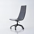 Modern Gray Leisure Chair With High Back And Rolling Casters 3d model