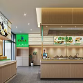 Restaurant Kitchen Interior With Service Counter Staff And Digital Menu Screen