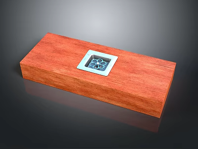 Modern Electronic Device With Rectangular Wooden Case And Digital Display Screen 3d model