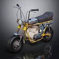 Vintage Yellow Motorcycle With Black Seat Silver Engine And Classic Wheels