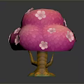 Cute Pink Blossom Tree With White Flowers Brown Trunk And Pink Petals On Green Grass