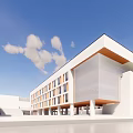 Design volume combination of primary and secondary schools 3d model
