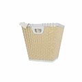 Stylish Decorative Wicker Storage Basket With White Towel Draped On Edge Design