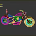 Custom Stylish Motorcycle With Red Seat Gold Black Body And White Rims