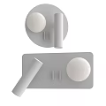 Modern Wall Sconce Featuring White Circular Light And Gray Flat Base Design 3d model