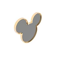 Mickey Mouse Head Shaped Mirror with Gold Frame for Modern Home Decor 3d model