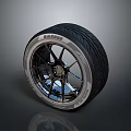 Car Tire With Paradis Brand Black Tread And Silver Alloy Wheel Design