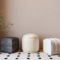 Modern Sofa Stool Low Stool Round Stool Pier 3d model