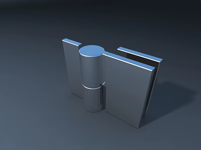 Modern Silver Metal Public Facility Structure With Cylindrical Center And Vertical Plates 3d model