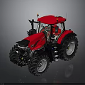 Red Agricultural Tractor With Large Wheels And Spacious Cabin 3d model
