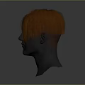 Realistic Human Head Model With Orange Hair And Visible Facial Organs