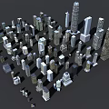Modern Office Buildings With Various Designs And Different Heights In Urban Skyline
