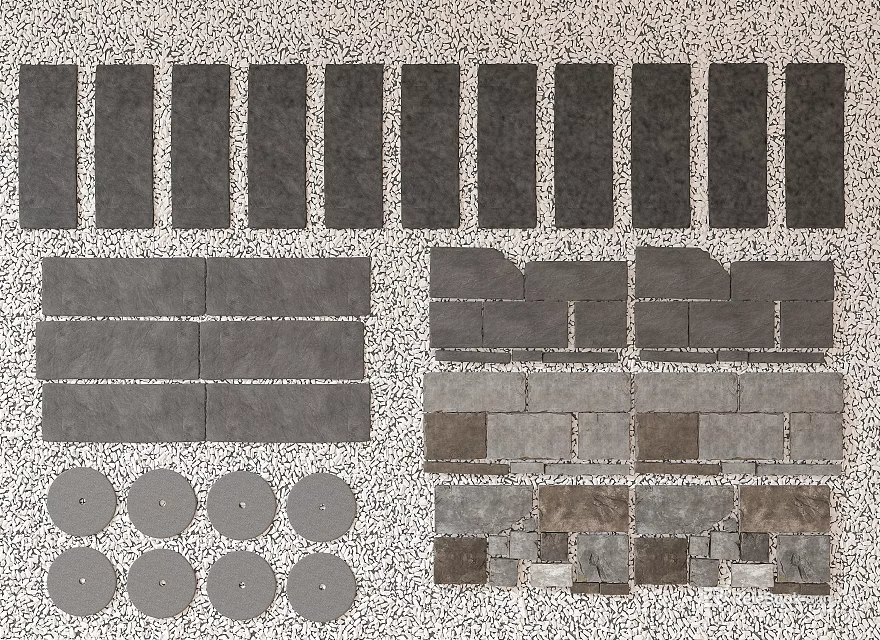 Diverse Garden Stepping Stone Design Ideas With Various Shapes And Layouts 3d model 