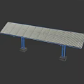 Industrial Platform Structure With Flat Grid Top Support Columns And Base Pedestals