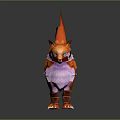 Orange Fantasy Fox Character 3D Model With Mechanical Armor Blue Eyes And Long Tail