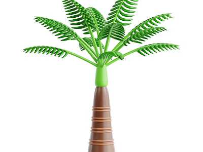 Green Palm Tree Artificial Decor For Tropical Food Platters 3d model