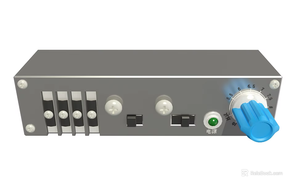 Headphone Speaker Audio Device With Control Panel Knobs Buttons And Power Switch 3d model 