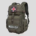 Olive Green Tactical Military Backpack With Red Cross Emblem And MED01 Label