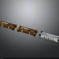 Modern Military Weapon Devices With Sonik Brand Orange Silver Color Design And Three Units Features