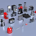 Various Types Of Modern Colorful Kitchen Appliances With Different Designs And Styles