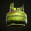 Rusty Green Gas Cylinder As Essential Household Item For Daily Use