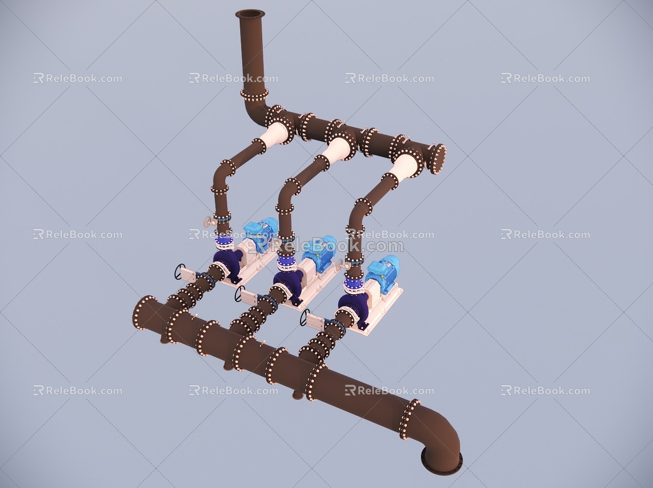 Water pipe pumping machine 3d model