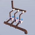 Water pipe pumping machine 3d model