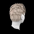 Realistic Human Head Model With Light Brown Curly Hair And Facial Features