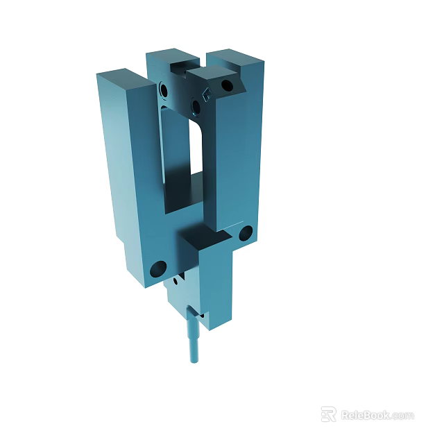 Blue Industrial Mechanical Component With Precision Holes And Structural Design 3d model 