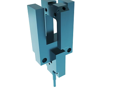 Blue Industrial Mechanical Component With Precision Holes And Structural Design 3d model