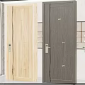 Modern Hinged Doors with Light Wood and Dark Gray Finishes for Contemporary Interior