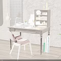 Stylish Study Desk Setup With Wooden Table Chair Lamp Storage Shelf Wall Decor And Plant