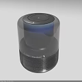 Harman Kardon Bluetooth Speaker with Transparent Cylinder Design Blue Illumination and Black Mesh Base Modern Audio Device