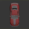Red Sports Car With Dual Doors Striped Roof Rear Spoiler And Silver Alloy Wheels