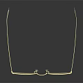 Golden Frame Round Clear Lens Glasses With Reflection On Black Background Surface 3d model