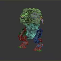 Futuristic Armored Robotic Mech Game Movie Character With Detailed Mechanical Parts And Heavy Armor