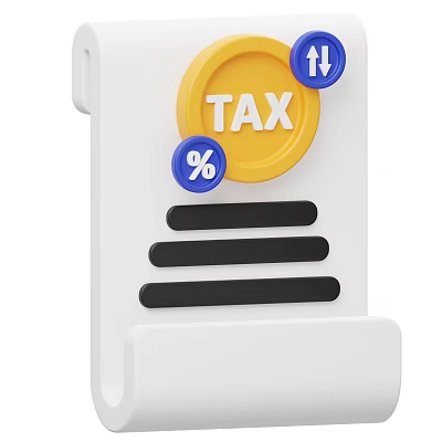 White Tax Folder With Percentage Symbol And Black Document Lines 3d model