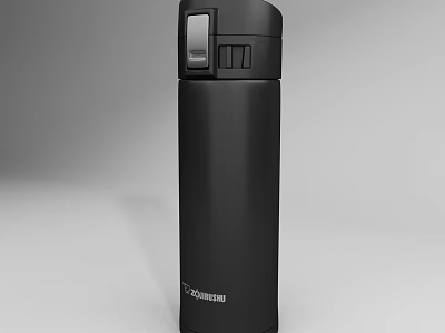 Black Vacuum Insulated Cup With Press Button Lid For Thermal Retention 3d model
