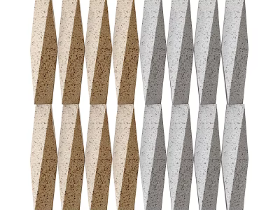 Geometric Architectural Components In Beige And Gray Tones 3d model