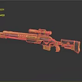 Highly Detailed Golden Futuristic Rifle With Scope Modern Sci Fi Weapon Design Elements