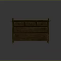 Vintage Wooden Entryway Console Cabinet With Multiple Drawers And Decorative Knobs