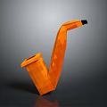 Saxophone Shaped Daily Living Decorative Product With Orange Low Poly Design And Stylish Appearance