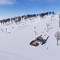 People Enjoying Skiing At Outdoor Ski Resort With Snowy Mountain View For Fitness