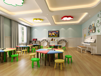 Modern Kindergarten Classroom 3d model