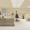Modern Clothing Store Interior With Reception Desk Mannequin And Elegant Decor