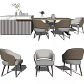 Modern Dining Table and Chair Combination Dining Table and Chair Dining Table Bar Combination Dining Chair 3d model