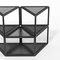 Hexagonal Coffee Table With Black Metal Frame And Transparent Textured Top 3d model