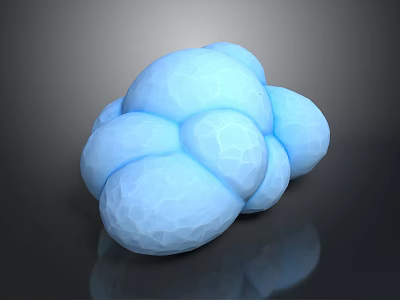 Soft Blue Cloud Shaped Decorative Pillow for Home Living Room with Textured Surface 3d model