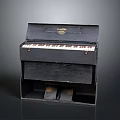 Vintage Garrard Piano With Wooden Case Classic Keyboard Keys And Pedals