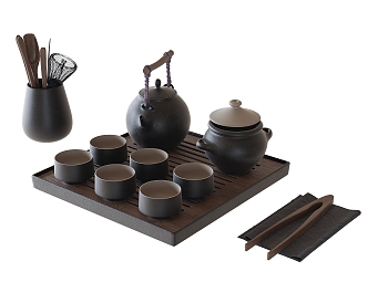 Tea Set Ornaments 3d model